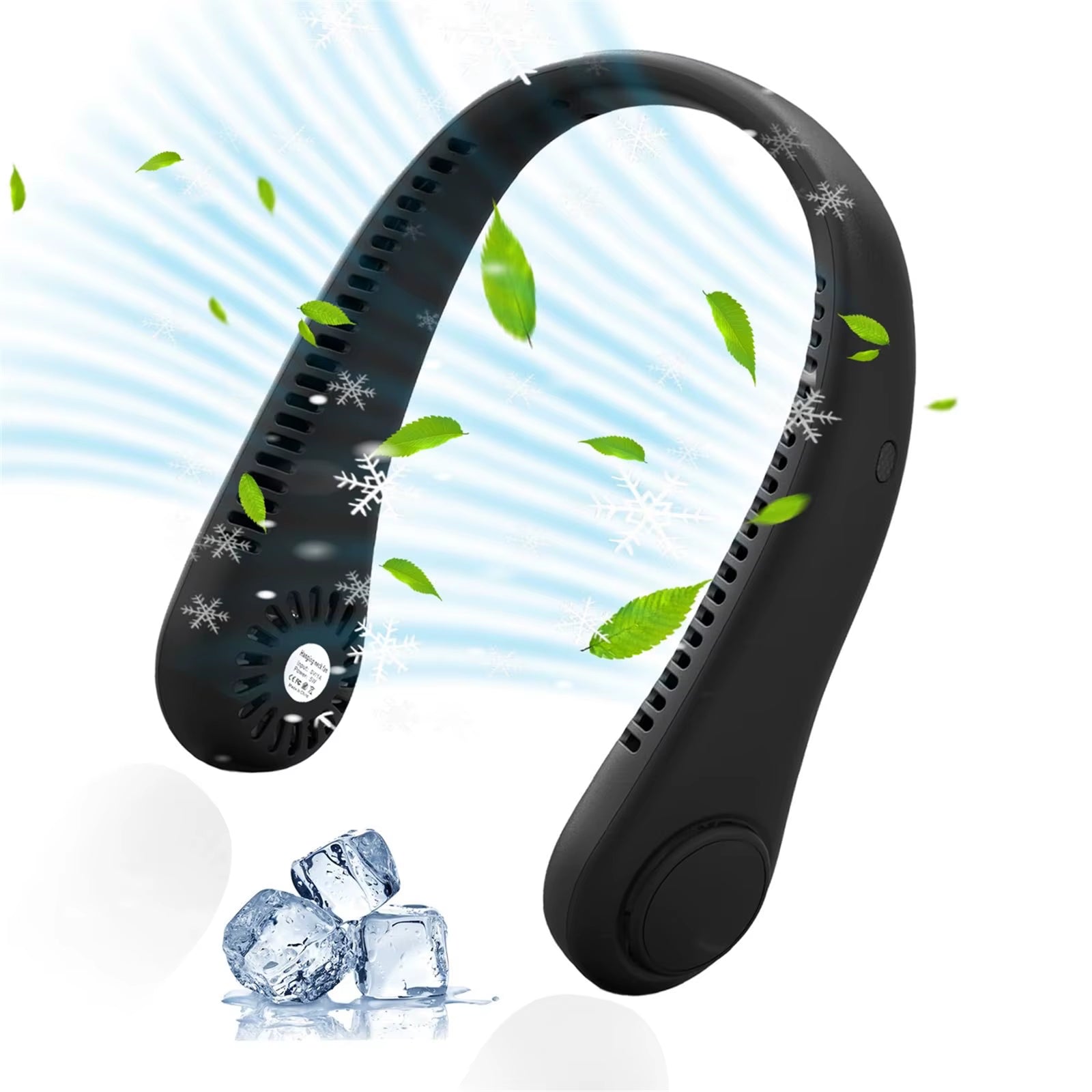 Portable Neck Fan, Hands-Free Bladeless, 3 Speeds, Operated Wearable Personal Fan, Twistable, Rechargeable, Gift for Women Men