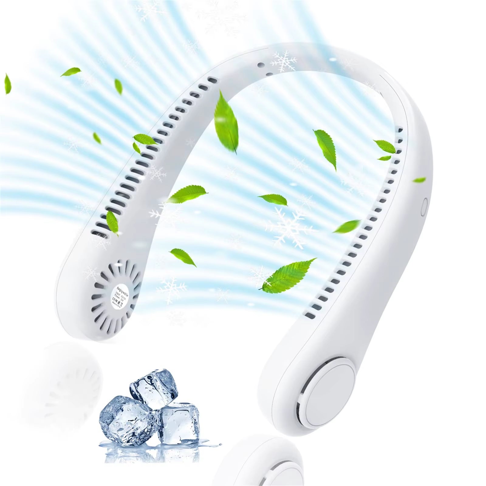 Portable Neck Fan, Hands-Free Bladeless, 3 Speeds, Operated Wearable Personal Fan, Twistable, Rechargeable, Gift for Women Men