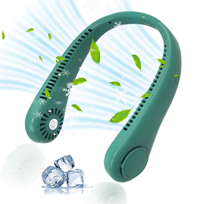 Portable Neck Fan, Hands-Free Bladeless, 3 Speeds, Operated Wearable Personal Fan, Twistable, Rechargeable, Gift for Women Men
