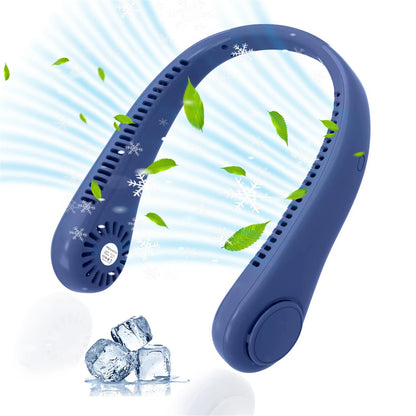 Portable Neck Fan, Hands-Free Bladeless, 3 Speeds, Operated Wearable Personal Fan, Twistable, Rechargeable, Gift for Women Men